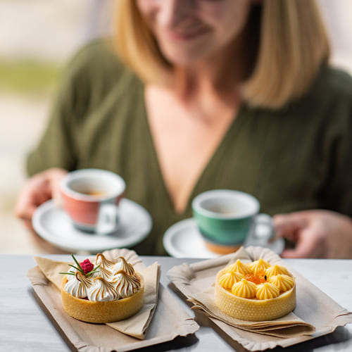 Lístek.Kafé Rajhrad, káva, zákusky, dort, dortík